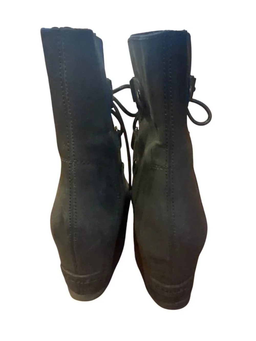 Sorel Joan Of Arctic Wedge Lace Up Boots Black Nubuck Womens Size 8 Waterproof